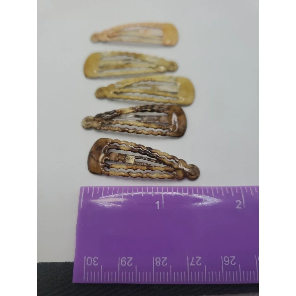 Vintage Wavy Plastic Contour Snap Hair Clips Goody‎